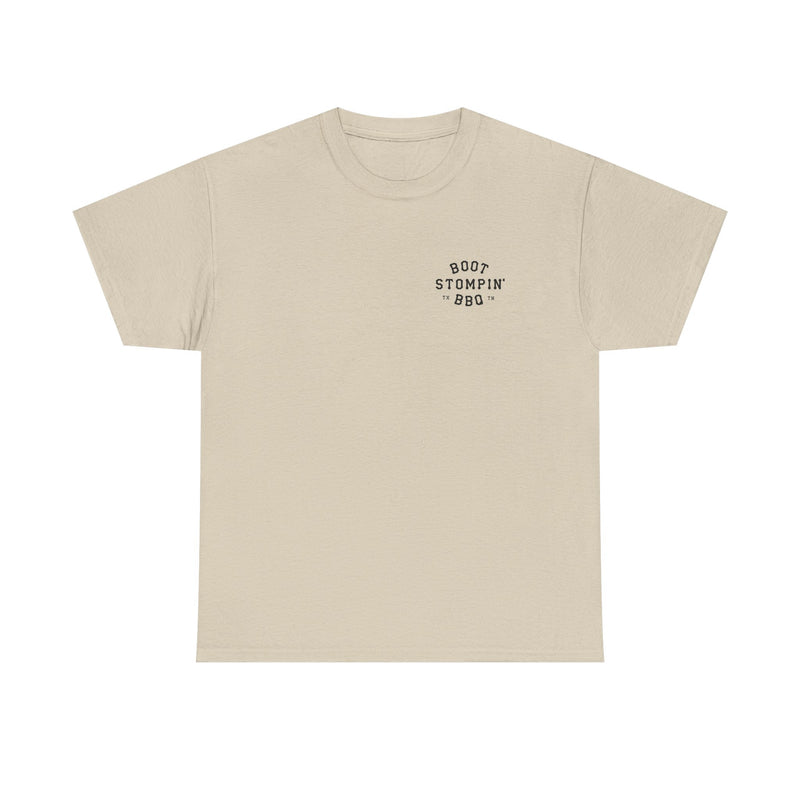 BBQ Stompin' Tee — Retro Chest Logo White T-Shirt